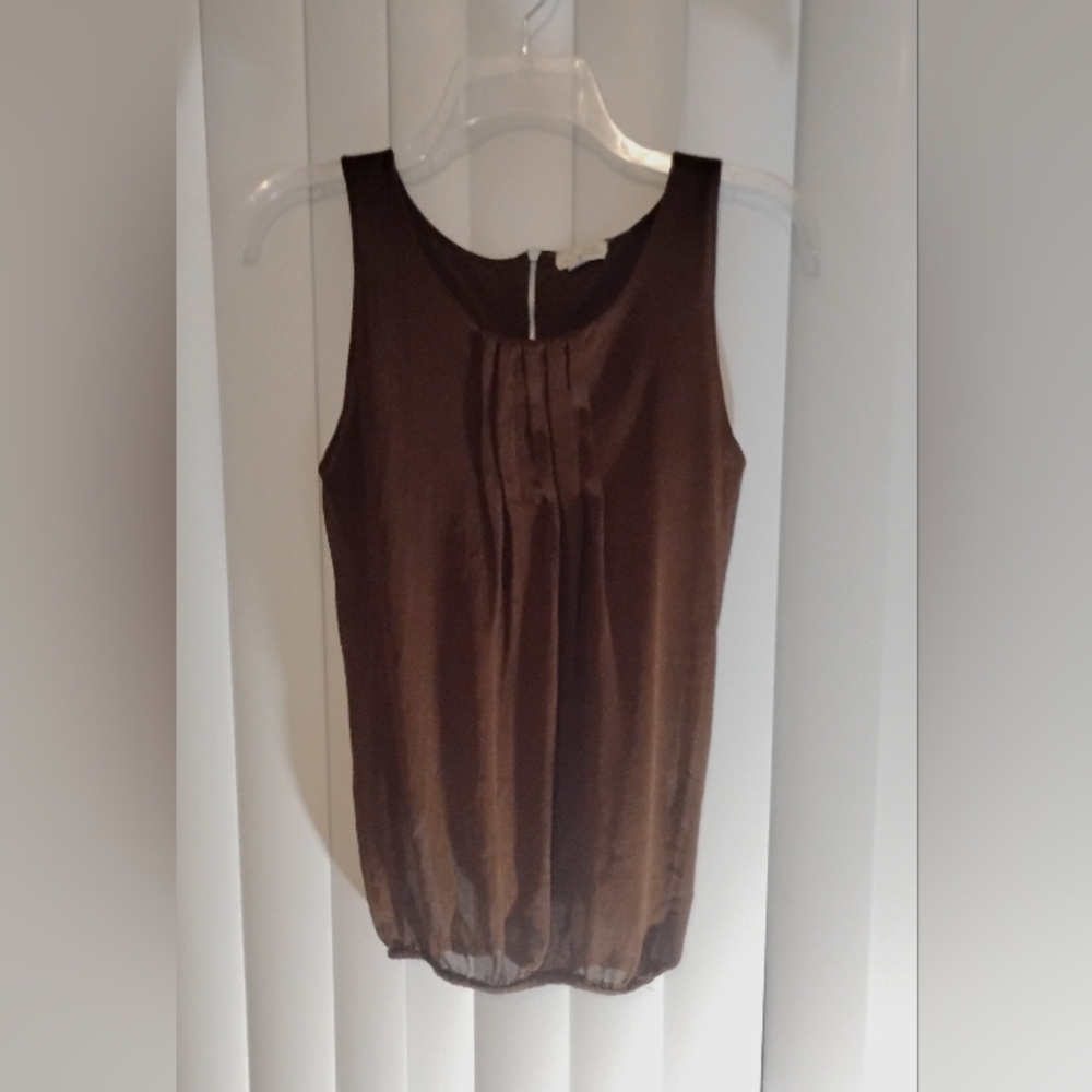 🦩GREEN GENERATION Lightweight Brown Sleeveless Zipper Closure In Back medium